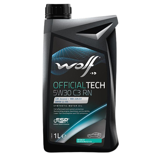 Моторное масло Wolf OfficialTech 5W-30 C3 RN, 1л 